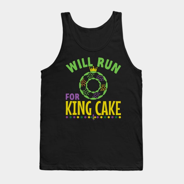 Will Run for King Cake - Mardi Gras Carnival Parade Running Tank Top by Pizzan